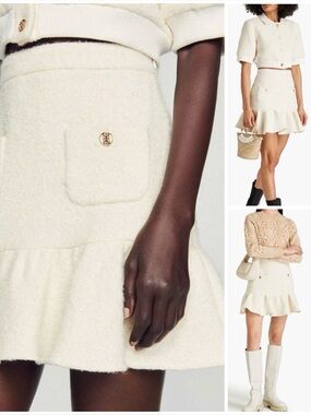 SANDRO ~ Wool blend mini skirt